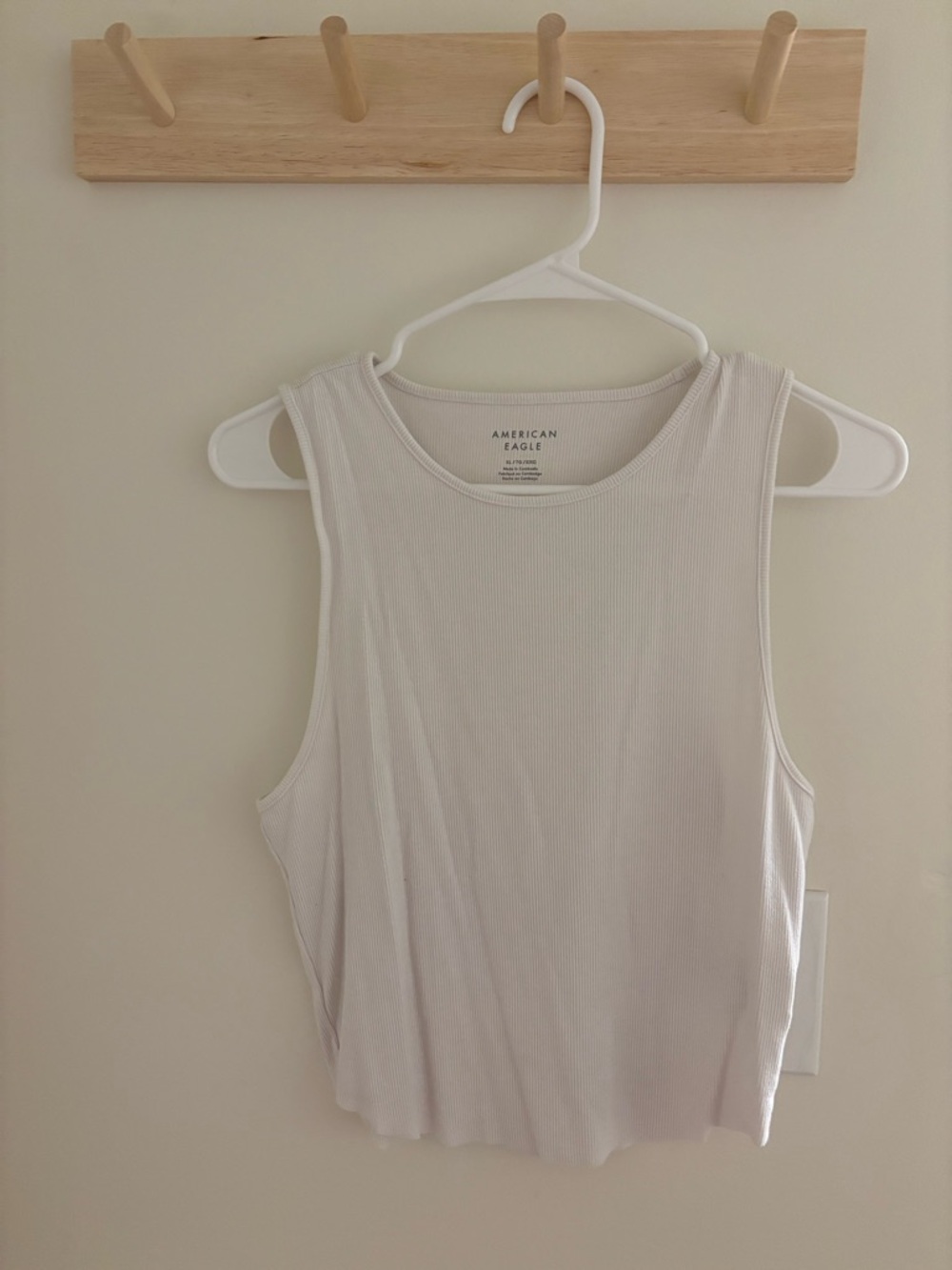 American Eagle Outfitters White Ribbed Tank